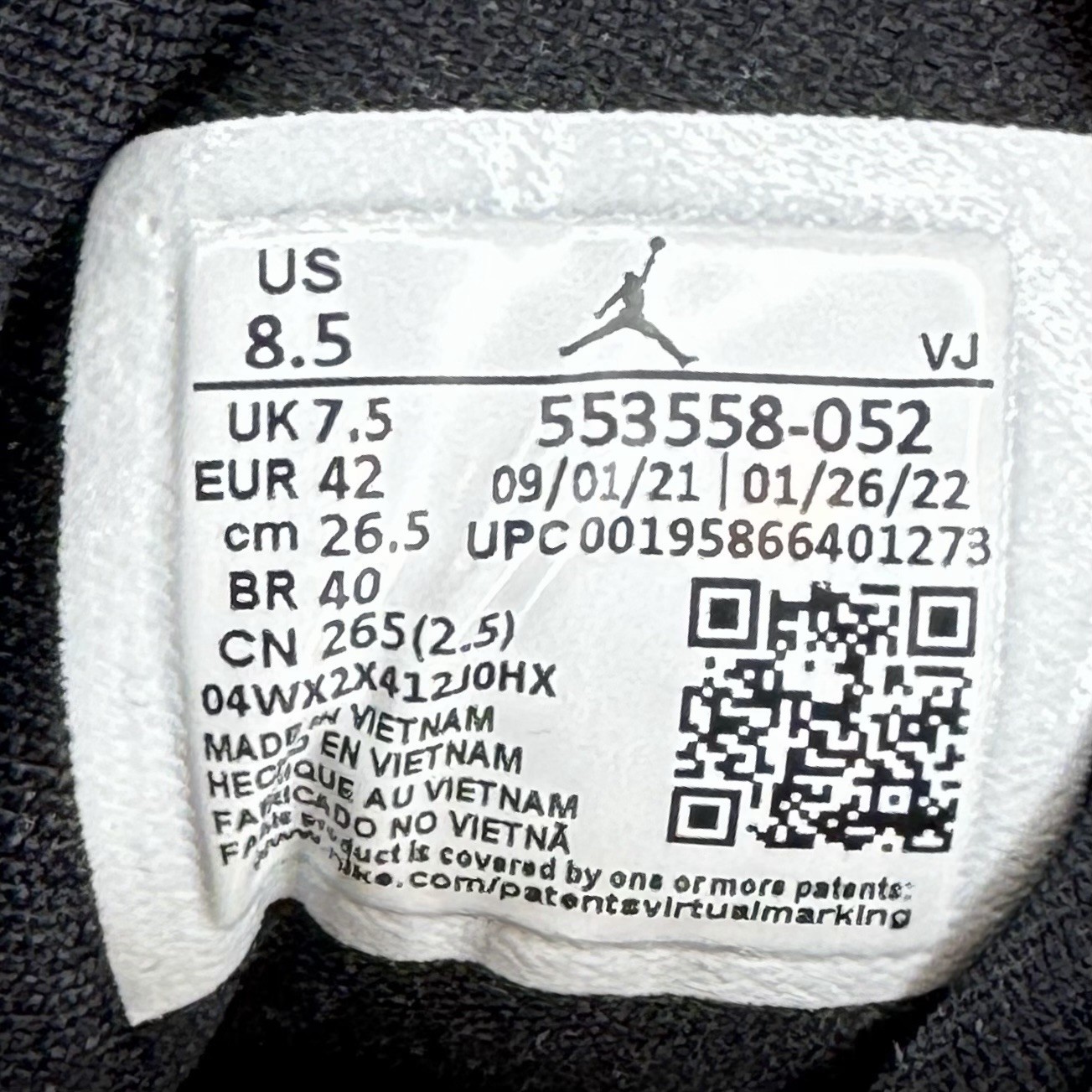 Jordan 1 Low Shadow Toe 553558 052 Size 8.5M Brand New With Box thumbnail 6