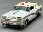 Vintage 1956 Bandai Japan Tin Friction Drive Toy Vehicle Ambulance Mercury Car