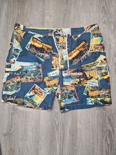 Caribbean Joe Island Print Swim Shorts XL Mesh Lined Board Trunks