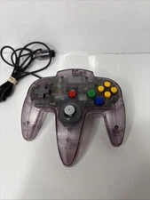 Nintendo 64 Clear Atomic Purple Controller NUS-005 Official N64 OEM-TESTED Read