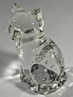 Vintage Fenton Glass Sitting Cat Clear Crystal Figurine