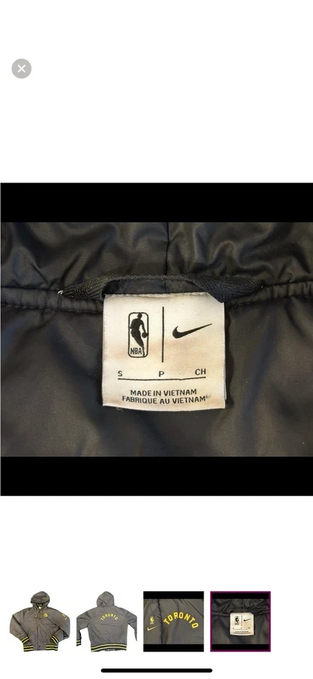 Toronto Raptors City Edition Nike Small Jacket Rare NBA Black And Gold - Image 4 of 4