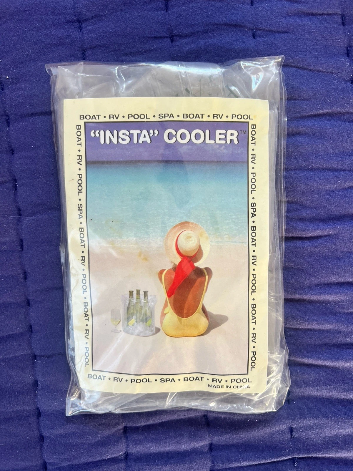 vintage ‘insta cooler’ portable blow up cooler plastic