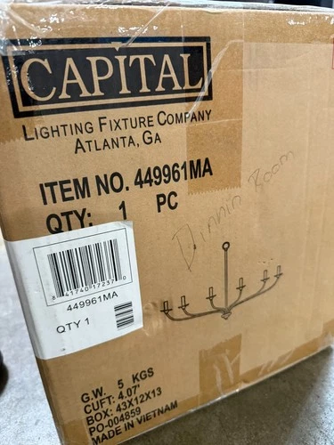Capital Lighting 449961MA “Dolan” 6-Light Chandelier – Matte Brass – New in Box - Picture 3 of 3