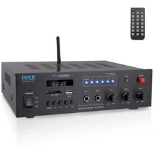 Pyle Wireless Bluetooth Stereo Microphone Receiver Amplifier System, 300 Watts
