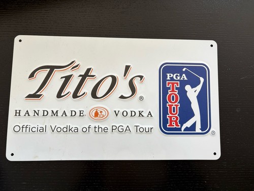 Tito's Vodka PGA Tour Tin Tacker Sign Official Vodka of the PGA Tour