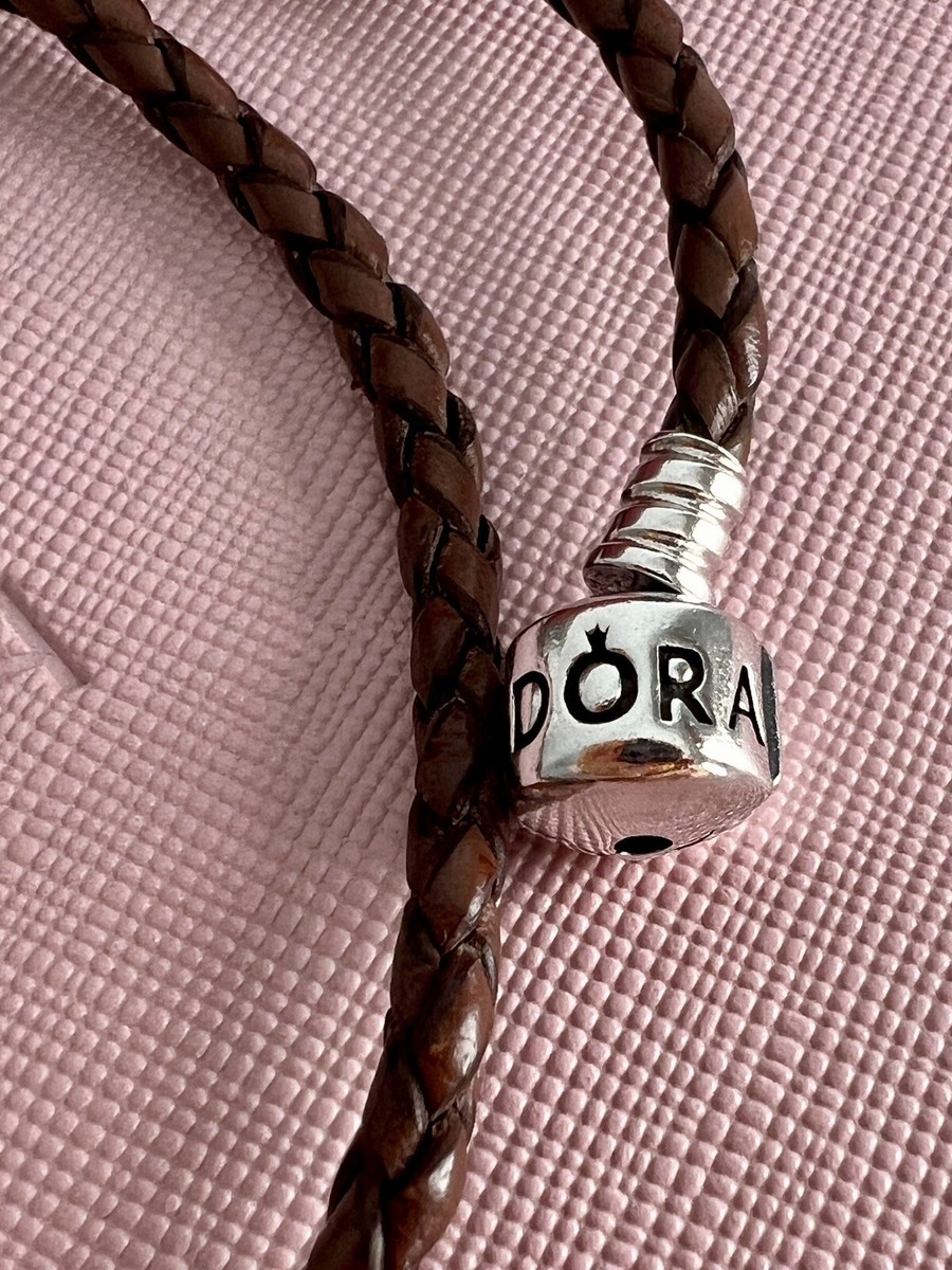 PANDORA CAMEL BROWN DOUBLE LEATHER BRACELET 590705CBN-D1