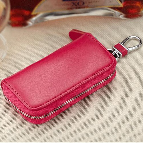 Leather Car Key Case Bag Remote Key Fob Cover Keychain Car Accessories Universal - Picture 21 of 27