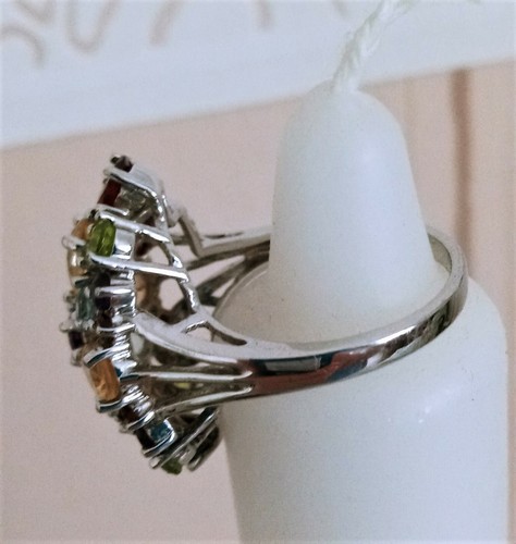 farbenfroher Cocktail-Ring, Gr. 19,verschied.Edelsteine, "Yvesse" ***TOP*** - Bild 3 von 3