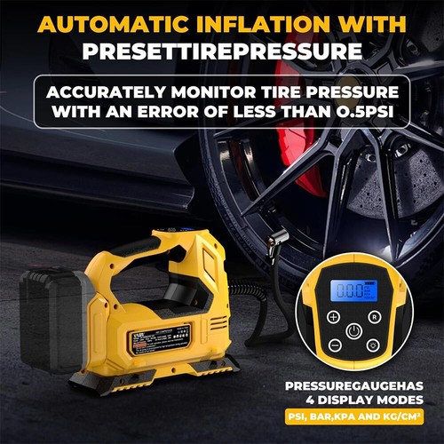 35L/MIN Kabelloser Luftkompressor Elektro Reifenpumpe für Dewalt 18V 20V Akku - Bild 5 von 12