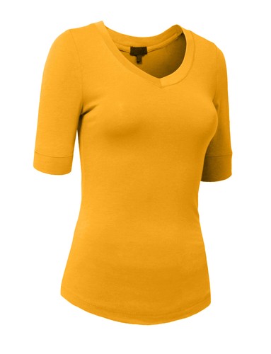 Camisa Top NE PEOPLE Mujer Ligera Cómoda Manga Codo Sólida Cuello en V [NUEVA23] - Imagen 86 de 94