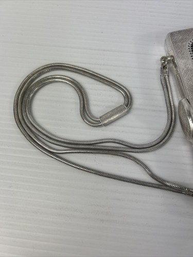 Vintage OROTON white glomesh and silver accents Snakechain Clutch fits iphone - Picture 4 of 24