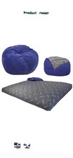 CordaRoy's Chenille Bean Bag Chair, Convertible Bean Bag to Bed, Navy WM 3 