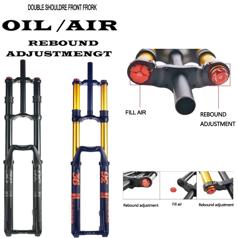 New MTB DH Bike Air Fork Mountain Bike Suspension Forks 110x20/110X15mmThru Axle - Image 2 of 4