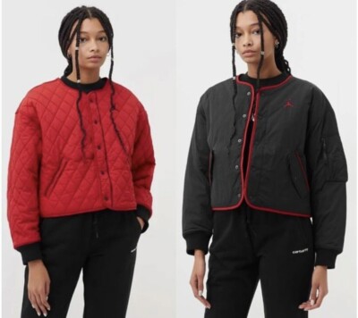 NEW $250 NIKE Air Jordan Womens QUILTED REVERSIBLE Jacket Size LARGE DH0647-010
