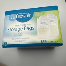 Dr. Brown's Breast Milk Storage Bags 100 Count/6 oz New