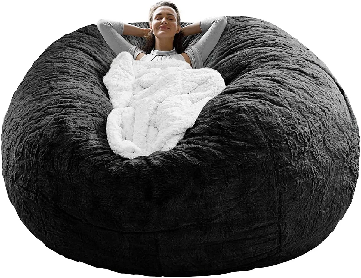 Big Round Soft Fluffy Chair PV Velvet Sofa Bed Cover Comfortable