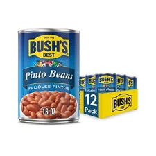BUSH'S BEST 16 oz Canned Pinto Beans Source of Plant Based Protein and Fiber ...
