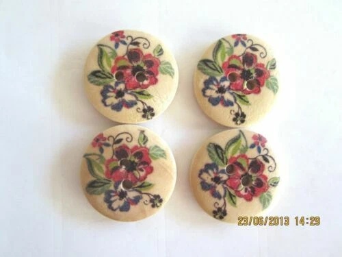 Wooden 2-Hole Flat Button Sewing Buttons