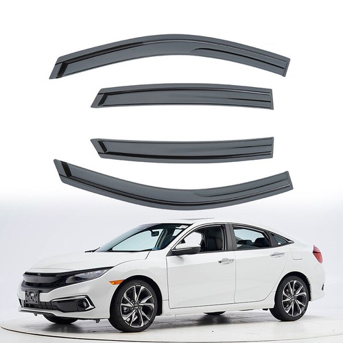 4Pcs Window Visor Sun Rain Guard Shield Deflector For Honda Civic Sedan 2016-21 - Picture 3 of 13