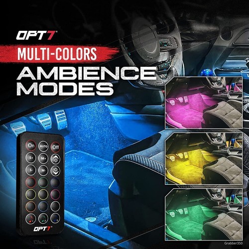 OPT7 Aura LED Interior Light Kit 4pc/6pc 12-Inch Smart Strips with Dimmer Strobe - Picture 3 of 14
