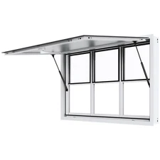 Uimoso 60"L x 36"W Concession Stand Window with Service Awning for Food Trucks