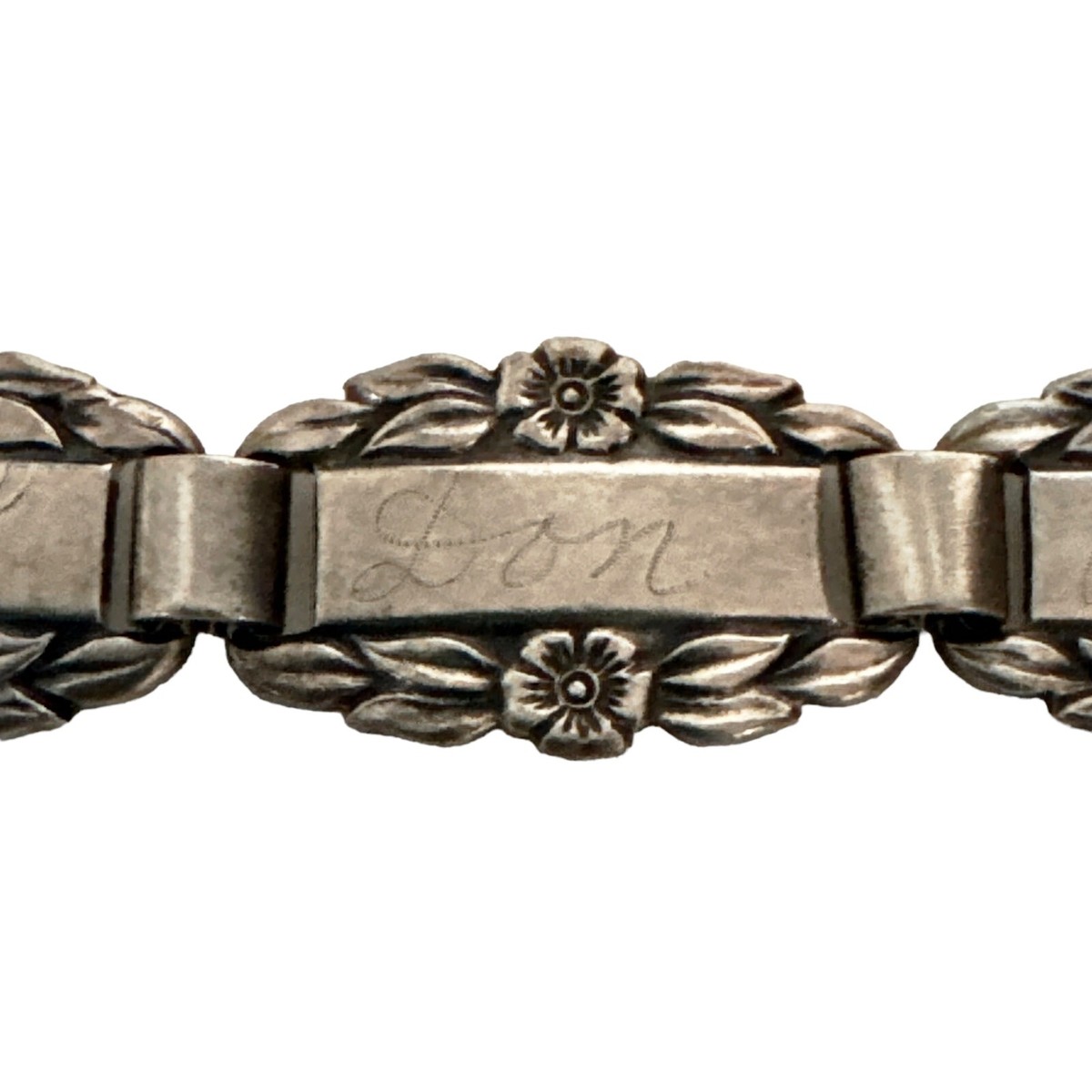 Vintage Sterling Silver Engraved Bracelet Links US Navy USN