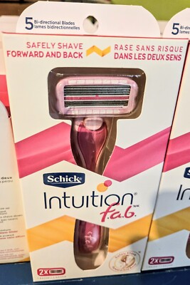 2x Schick Intuition f.a.b. - Forward & Backward - Bi-Direct Razor with Handle