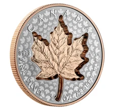 SUPER INCUSE Rose Gold Gilded 2022 CANADA 1oz .9999 Silver $20 Coin