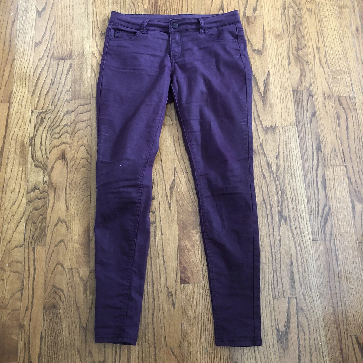 Bisou Bisou Michele Bohbot JCPenney Purple Coated Denim Skinny Jeans Women s 4