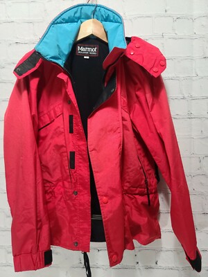 Vintage Marmot Mountain Works Jacket Small Red Hooded Gore