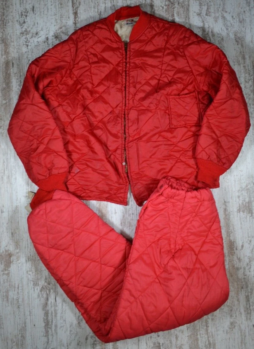 Vintage Hawthorne Quilted Base Layer Liner Set Top Bottom Medium 50s Ski Suit