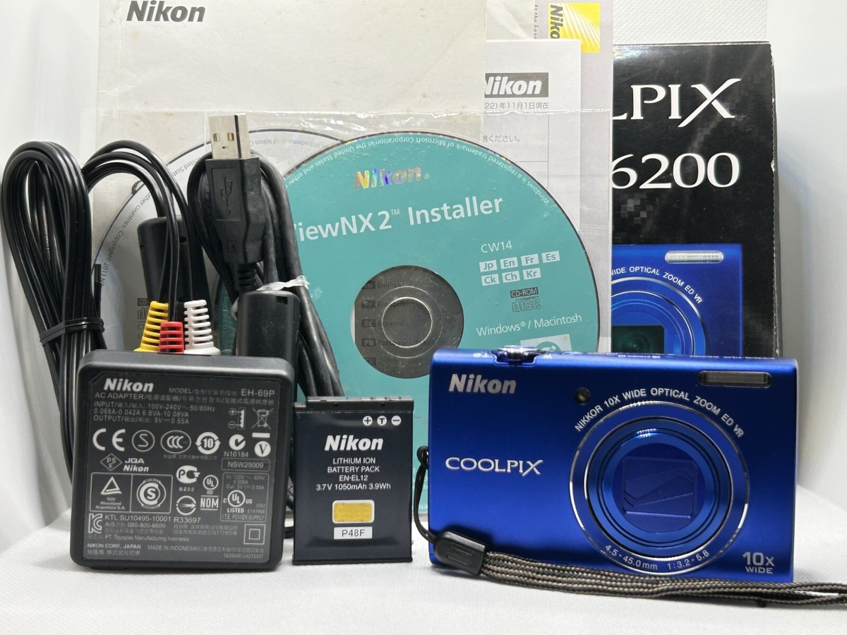 【美品】NIKON ニコン COOLPIX S6200 ブルー コンデジ Yahoo!オークション -「nikon coolpix s6200」の落札相場・落札価格