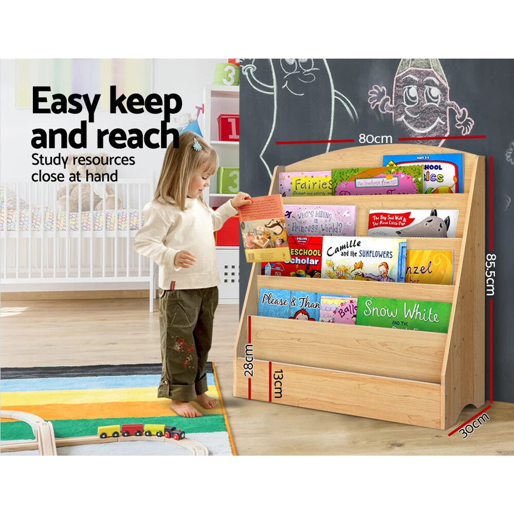 Keezi 5 Tiers Kids Bookshelf Magazine Shelf Rack Organiser