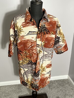 Men's Tropical Shirt Size XXL AMERICAN BLUE AUTHENTICS Palm Trees Birds Vacation