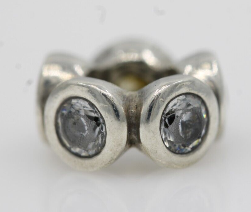 Pandora Sterling Silver S925 ALE Clear Light Spacer Charm Grams