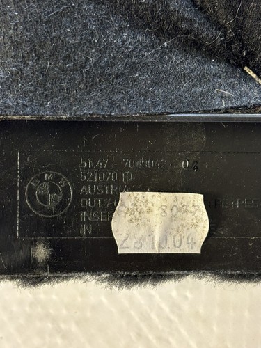 04-10 BMW X3 E83 REAR RIGHT PASSENGER SIDE CARGO CARPET TRIM OEM BLACK 7049042 - Picture 8 of 8