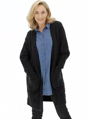 cosy black cardigan