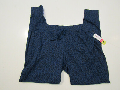 NWT Womens JUNE DAISY Blue Black Tribal Geo Print Relaxed Leggings  Joggers S