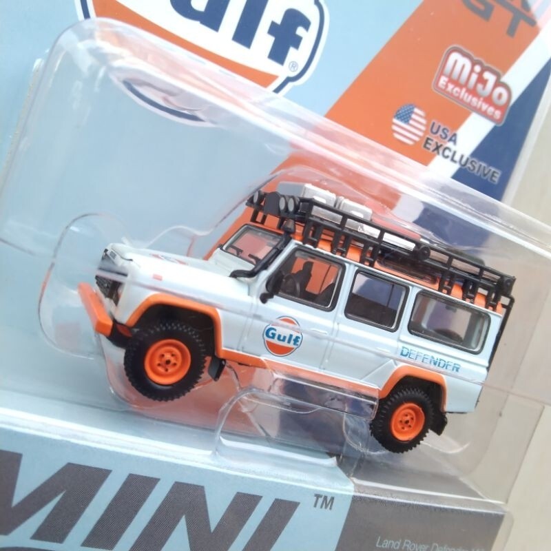 MINI GT LAND ROVER DEFENDER 110 GULF MIJO USA EXCLUSIVE