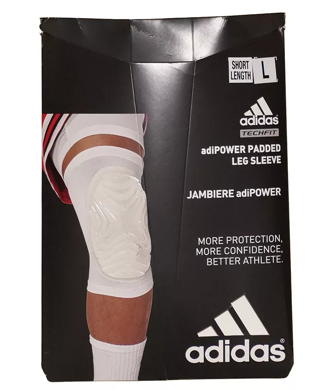 Adidas Techfit Men's Jambiere adiPOWER Padded Leg Sleeve Knee Sleeve White