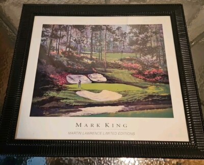 Mark King  Framed Art ''Golden Bell'' Amen Corner #12 Augusta Georgia The Masters