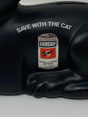 エバレディ電池　黒猫コインバンク　1981年 🐈‍⬛ Vintage 1981 EVEREADY Battery Advertising Black Cat Coin