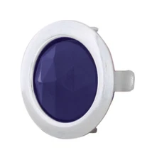 United Pacific A5010 Blue Glass Tail Light Dot w/ Chrome Ring Bezel - Pack of 2