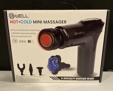 B-well Hot Cold Mini Massager Gun, 5 Massage Attachments, Rechargeable Battery