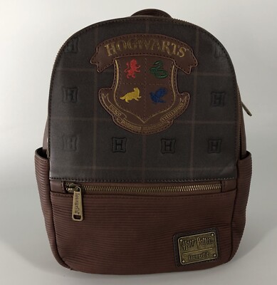 Loungefly Mini Backpack Harry Potter Hogwarts House Crests  display picture 2