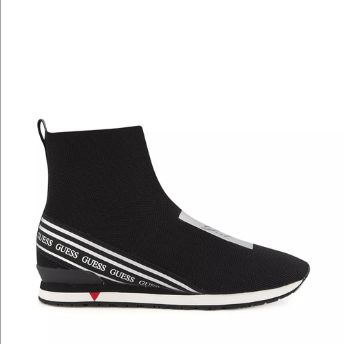SCARPE SNEAKERS ALTE DONNA GUESS FJ5SOHFAB12 TELA NERO ORIGINALE PE NEW |  eBay