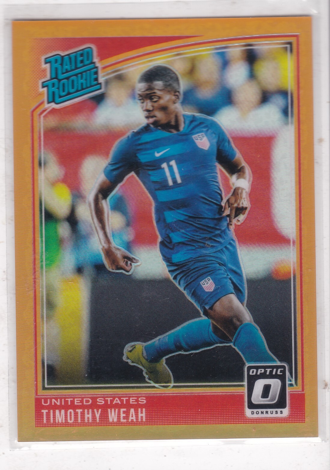 2018-19 Panini Donruss Optic Timothy Weah RC Rated Rookie Orange Prizm 17/99 USA
