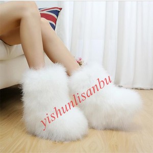 ostrich fur boots