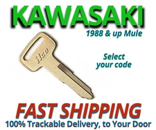 Kawasaki Mule Keys 1988+ Replacement Key Cut to Code B14434-B24421 All Metal